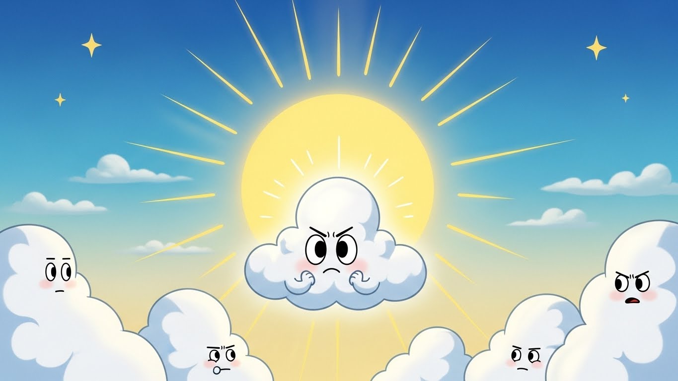 Die kleine Wolke, die glänzen wollte